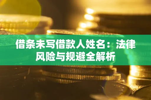 武汉借条未写借款人姓名：法律风险与规避全解析