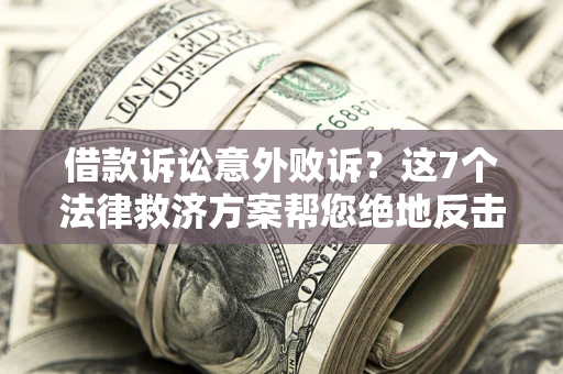 武汉借款诉讼意外败诉？这7个法律救济方案帮您绝地反击！