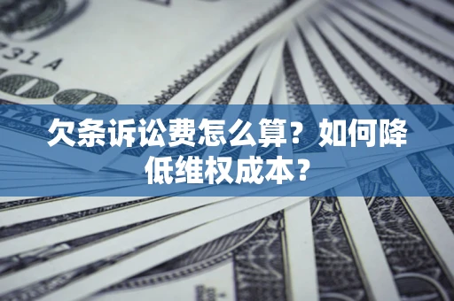 武汉欠条诉讼费怎么算？如何降低维权成本？