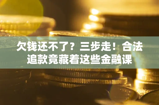 武汉欠钱还不了？三步走！合法追款竟藏着这些金融课