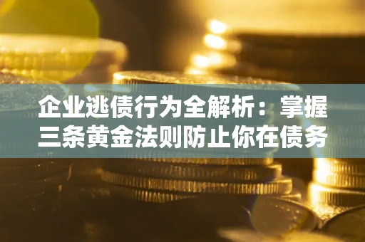 武汉企业逃债行为全解析：掌握三条黄金法则防止你在债务乱局中“踩雷”
