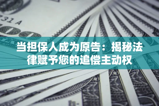武汉当担保人成为原告:揭秘法律赋予您的追偿主动权 武汉当担保人成为原告:揭秘法律赋予您的追偿主动权
