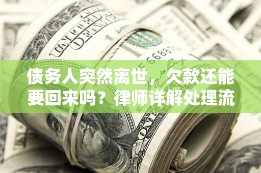 武汉债务人突然离世，欠款还能要回来吗？律师详解处理流程